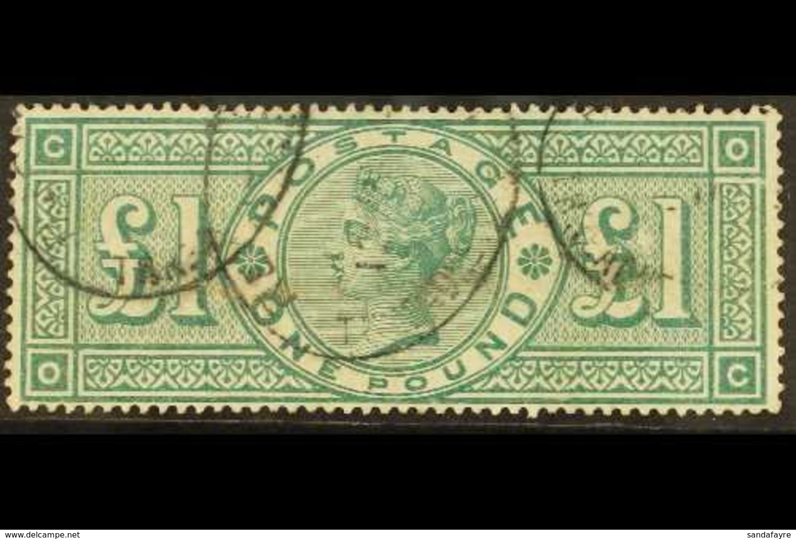 1891  £1 Green, SG 212, Used With Feint Scuff Near Right- Hand "£". Fresh Colour & Full Perfs, Cat £800. For More Images - Other & Unclassified