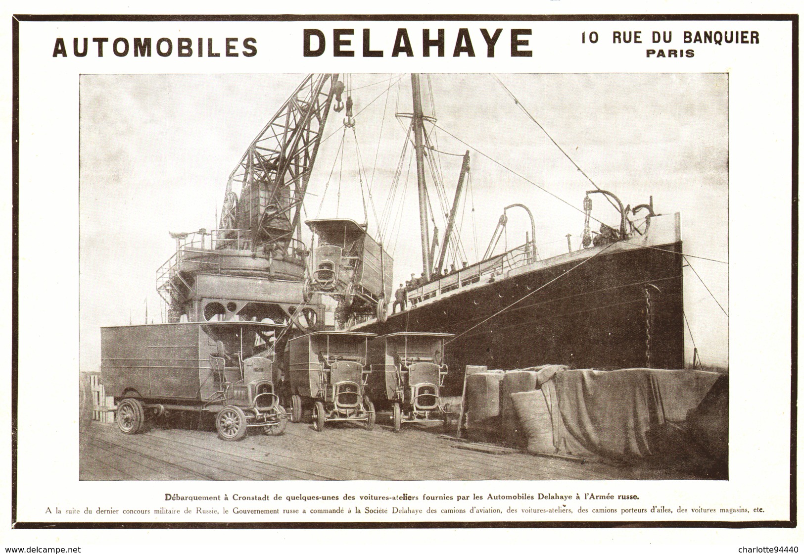 PUB VEHICULES " DELAHAYE "  1913 ( 5 ) - Other & Unclassified