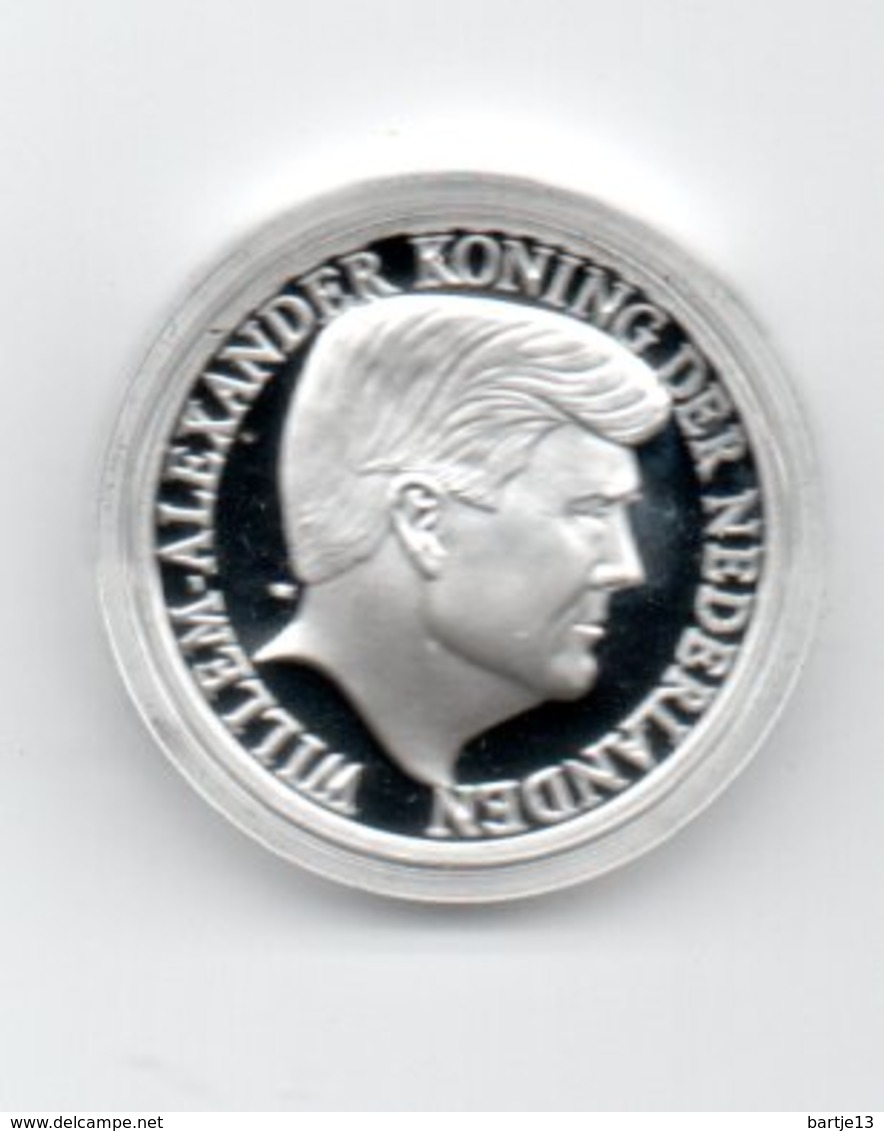 NEDERLANDSE ANTILLEN 5 GULDEN 2013 ZILVER PROOF VERWELKOMING KONING WILLEM ALEXANDER - Antilles Néerlandaises