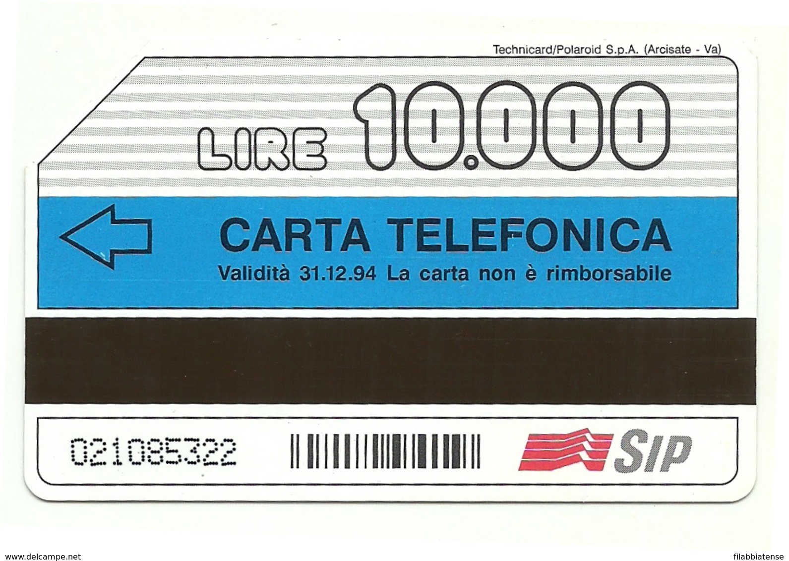 Italia - Tessera Telefonica Da 10.000 Lire N. 240 - 31/12/94 Emergenza - Pubbliche Ordinarie