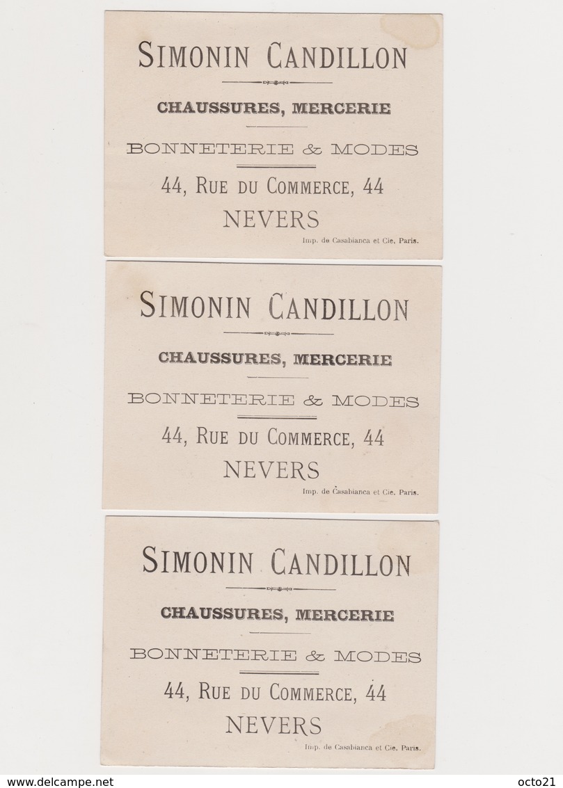 6 Chromos , Imp.de Casabianca Paris / Simonin Candillon, Chaussures  NEVERS / Fillettes , Poupées, Jeunes Gens - Autres & Non Classés