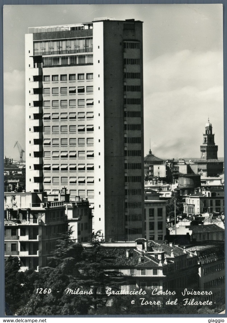 °°° Cartolina N. 5 Milano Grattacielo Centro Svizzero E Torre Del Filarete Viaggiata °°° - Milano