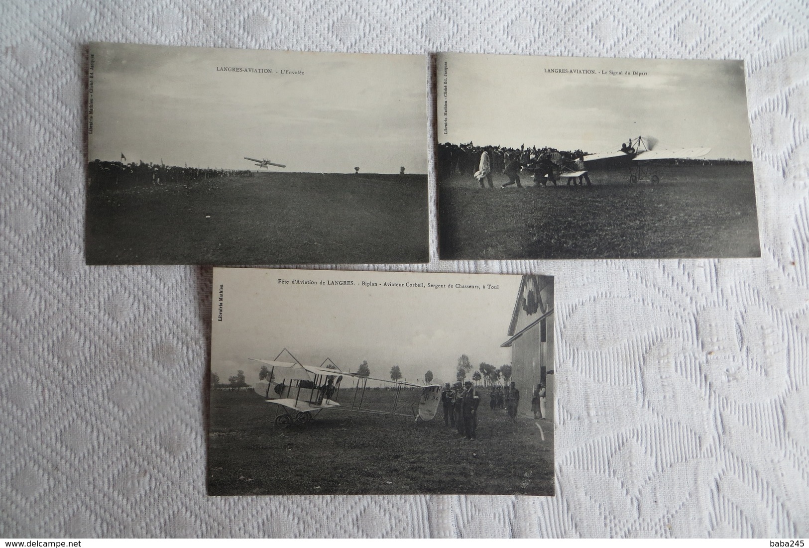 Langres Aviation Lot De Trois Cartes - Langres