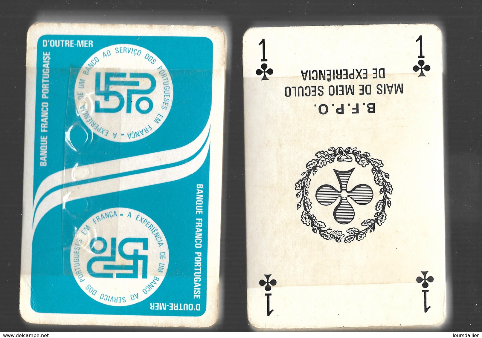 PLAYING CARDS JEU De 54 CARTES A JOUER B.F.P.O. Banque Franco Portugaise D'Outre-Mer MAIS DE MEIO SECULO DE EXPERIENCIA - Cartes à Jouer Classiques