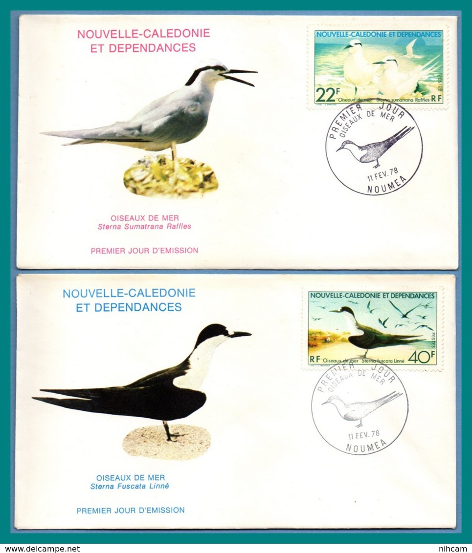 Nouvelle Calédonie FDC N° 416 417 Oiseaux De Mer 1978 New Calédonia Sterne Bird - FDC