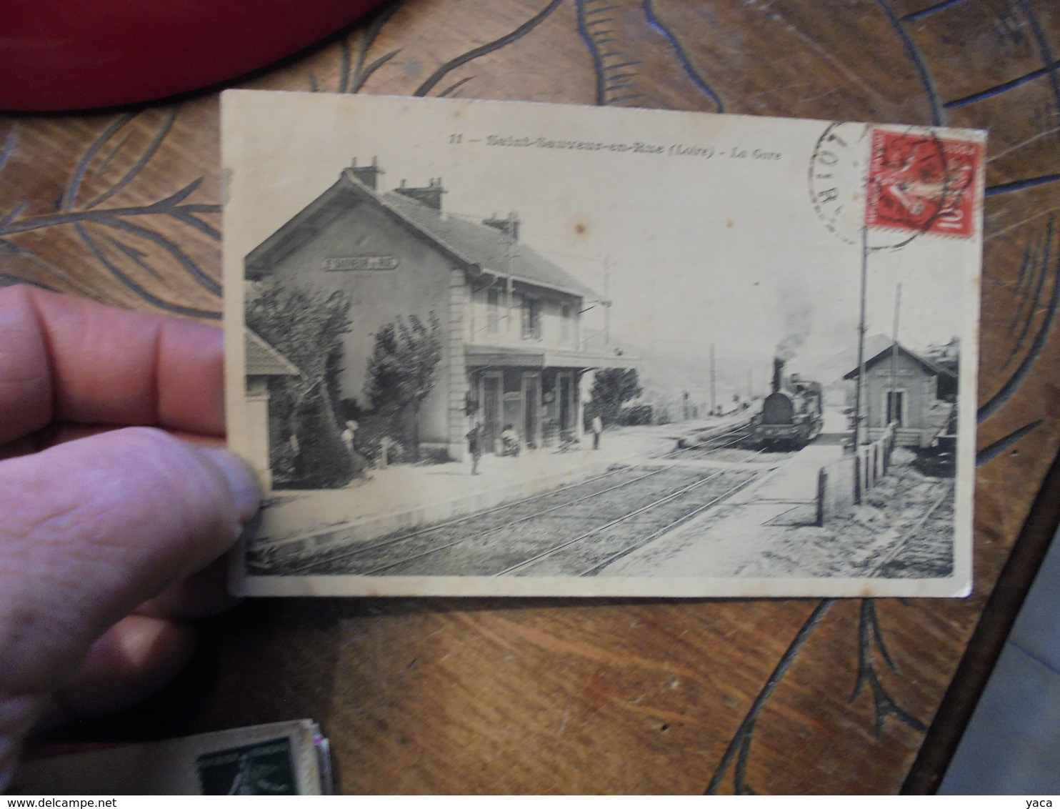 Saint Sauveur En Rue La Gare  Train Locomotive - Stazioni Con Treni