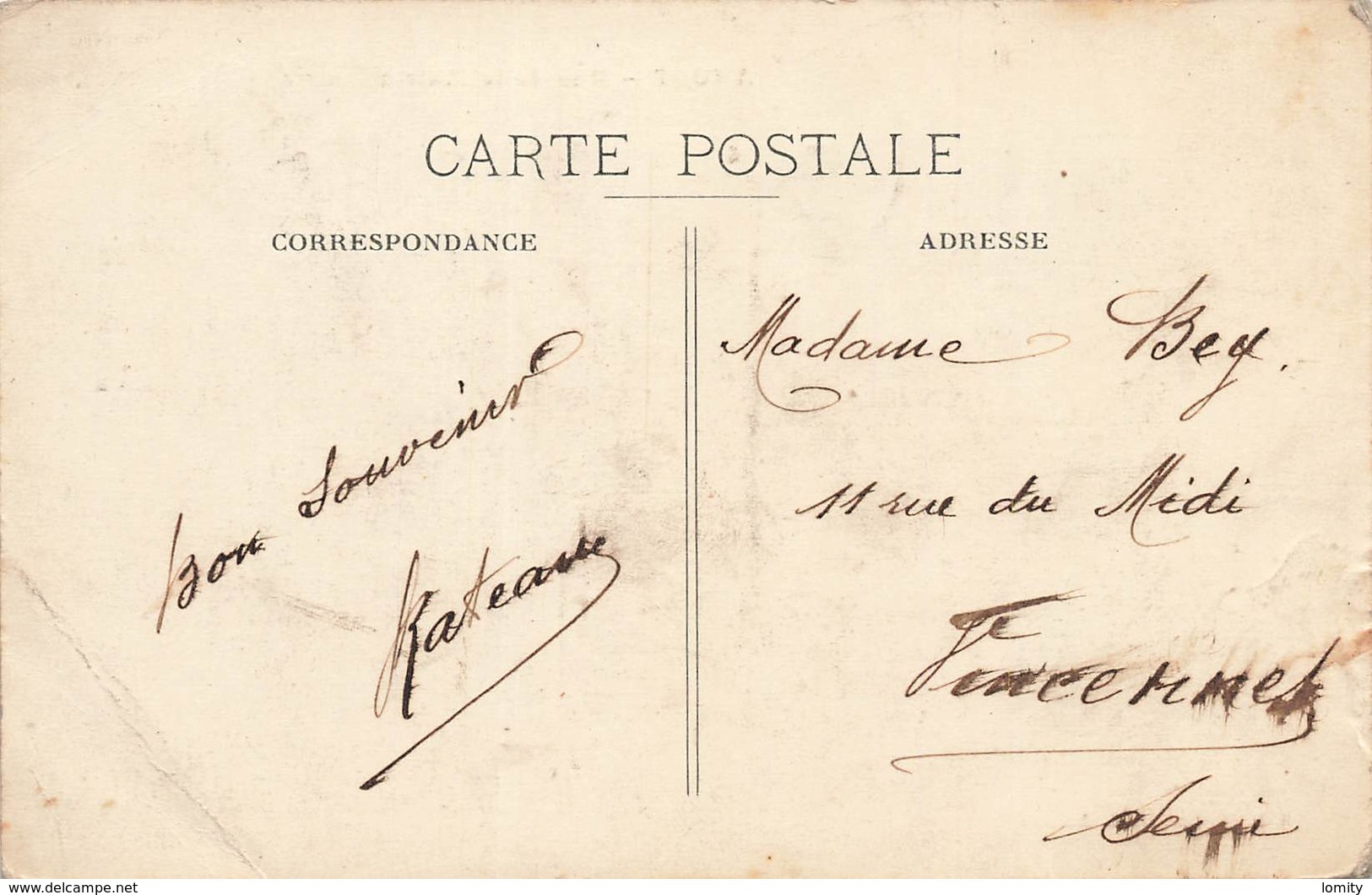 71 Anost Rue De La Mairie Cpa Carte Animée Cachet Anost - Altri & Non Classificati