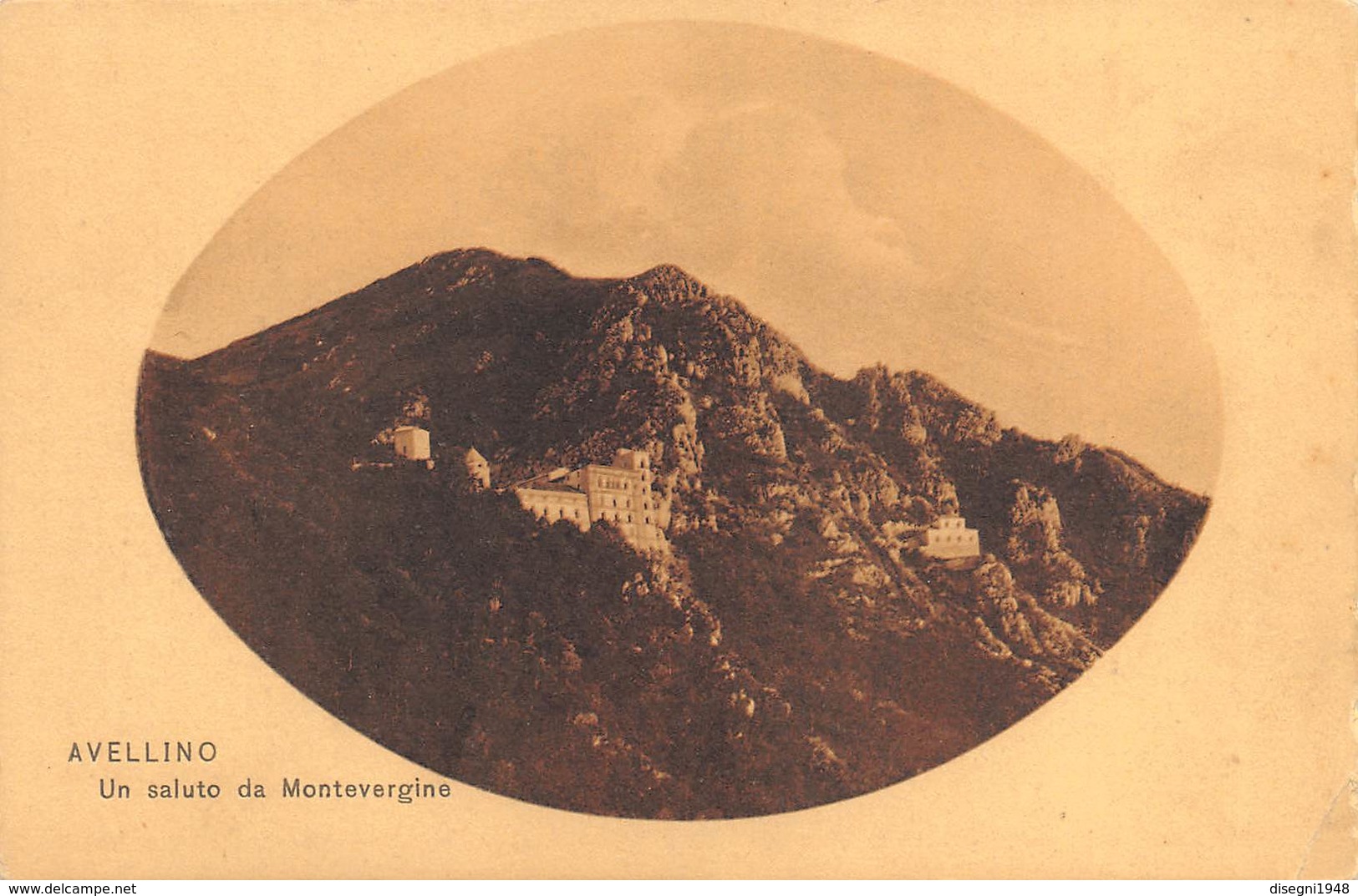 M07999 "AVELLINO-UN SALUTO DA MONTEVERGINE "  CARTOLINA POST. ORIGIN. NON SPED. - Saluti Da.../ Gruss Aus...