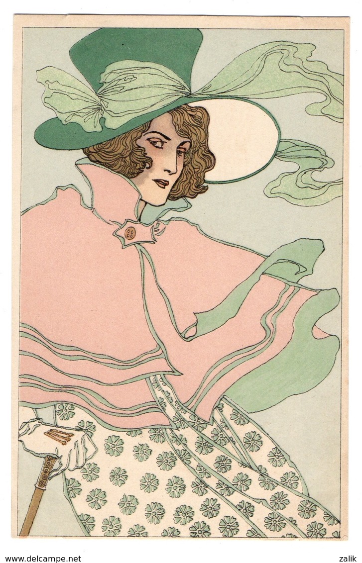 CPA - Femme Chapeau - Art Nouveau - M.M. Vienne - 1900-1949