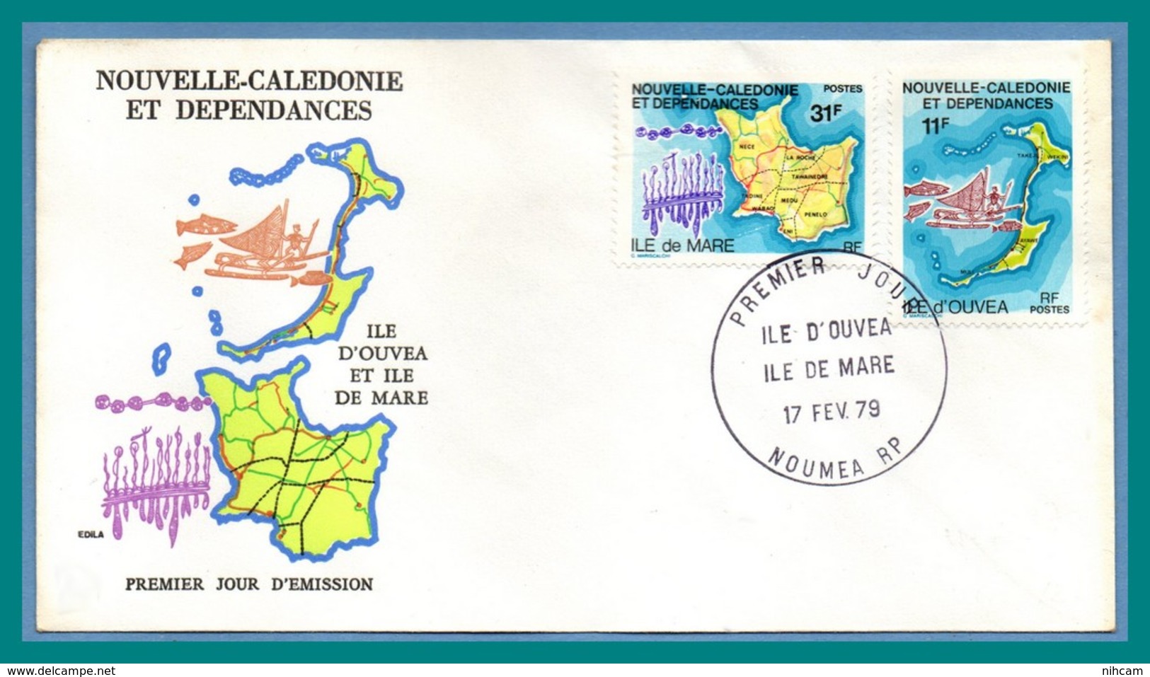 Nouvelle Calédonie FDC N° PA 426 427 Ouvéa Et Maré 1979 New Calédonia - FDC