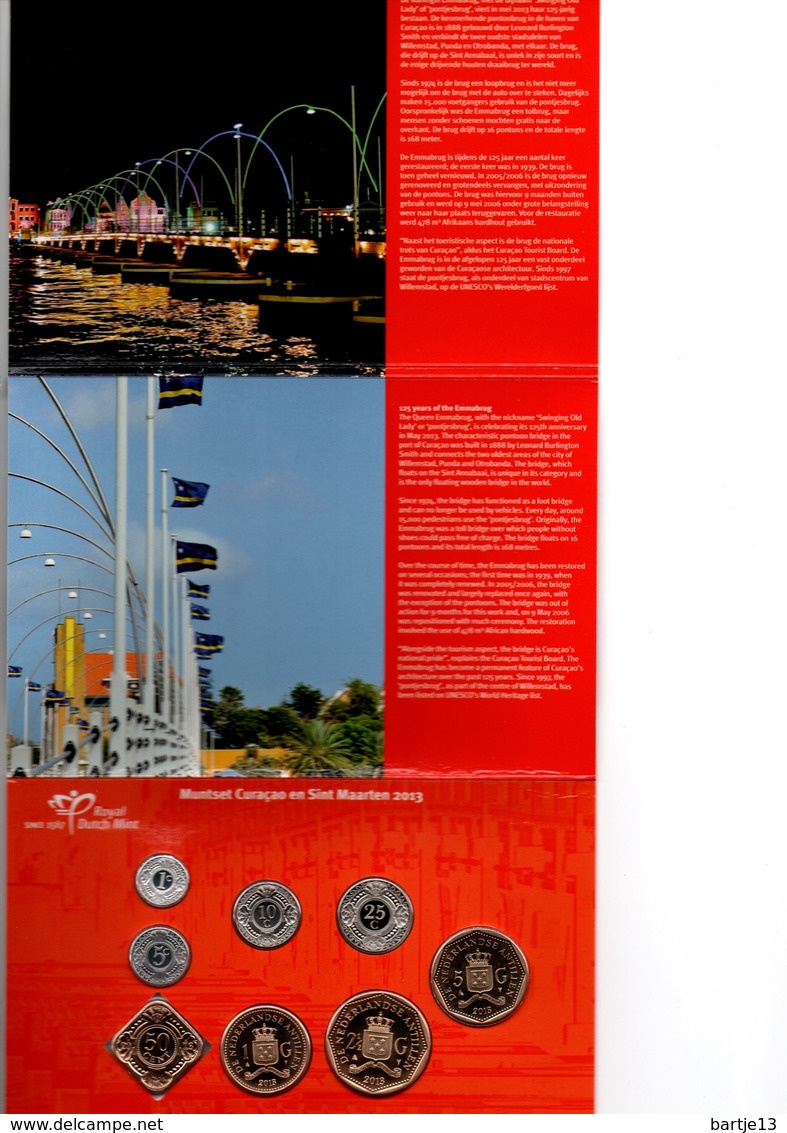 CURACAO EN SINT MAARTEN MUNTSET 2013 BRILLIANT UNCIRCULATED 125 JR. EMMABRUG - Netherlands Antilles