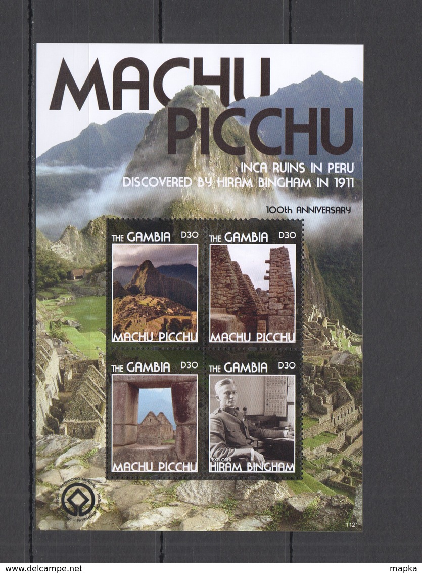 P323 GAMBIA MACHU PICCHU DISCOVERED 1911 ARCHITECTURE LANDSCAPES 1KB MNH - Monuments