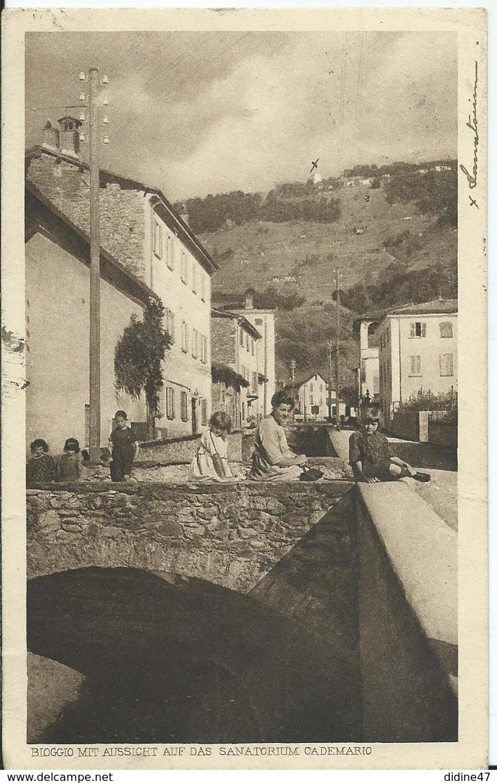 SUISSE - BIOGGIO MIT AUSSICHT AUF DA SANATORIUM-  CADEMARIO - Voyagée 1921 - Cademario