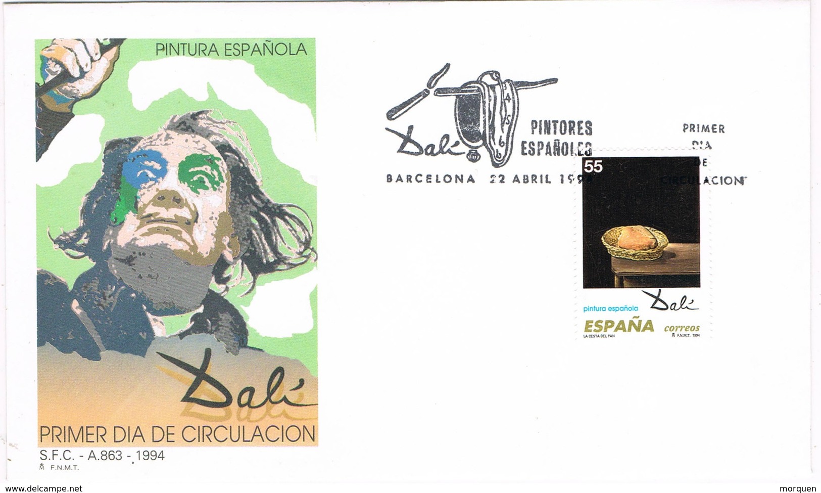 32516. Carta F.D.C. BARCELONA 1994. Pintor Salvador DALÍ. La Cesta De Pan - FDC