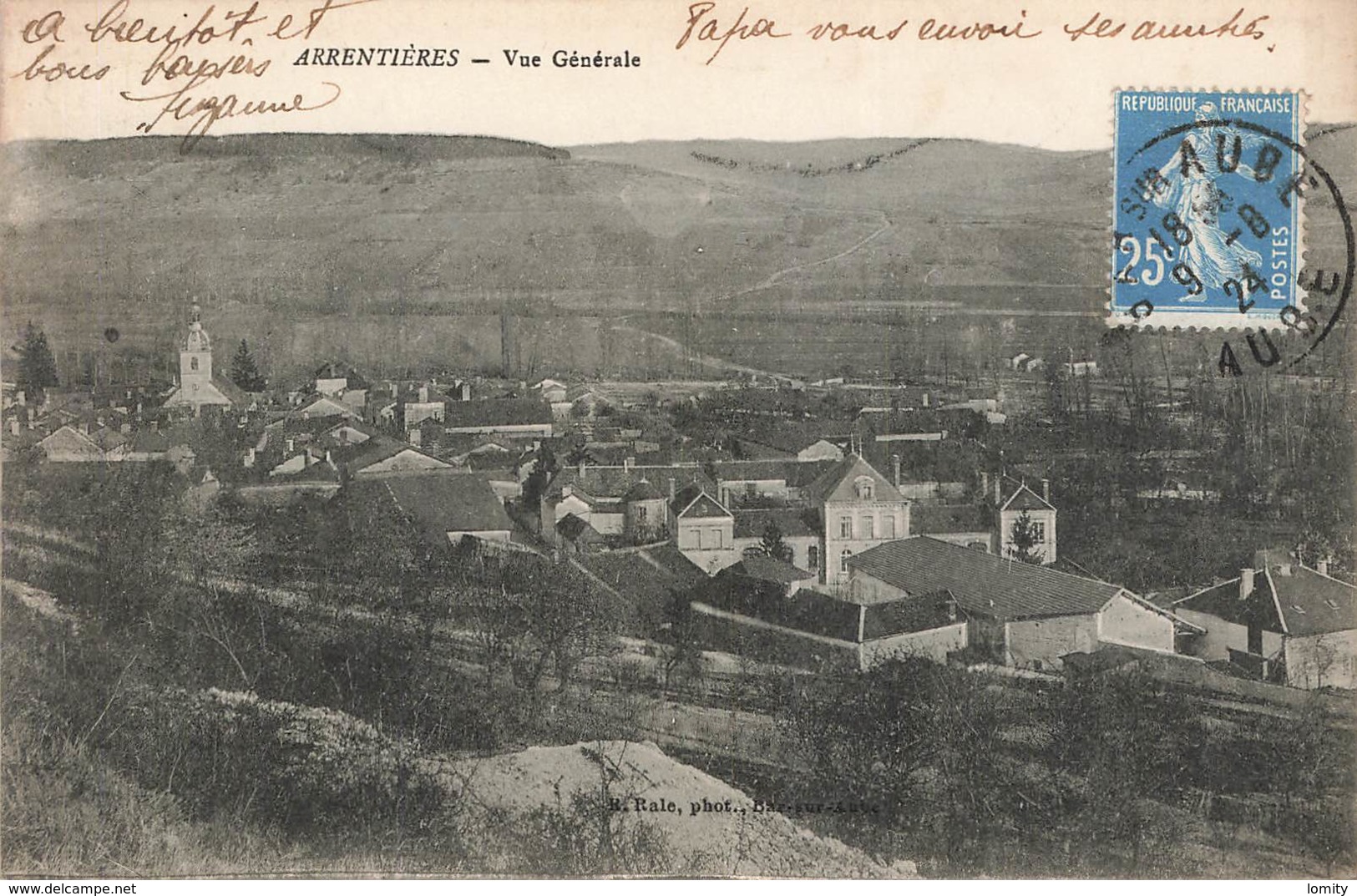 10 Arrentieres Vue Générale Cachet 1924 - Autres & Non Classés