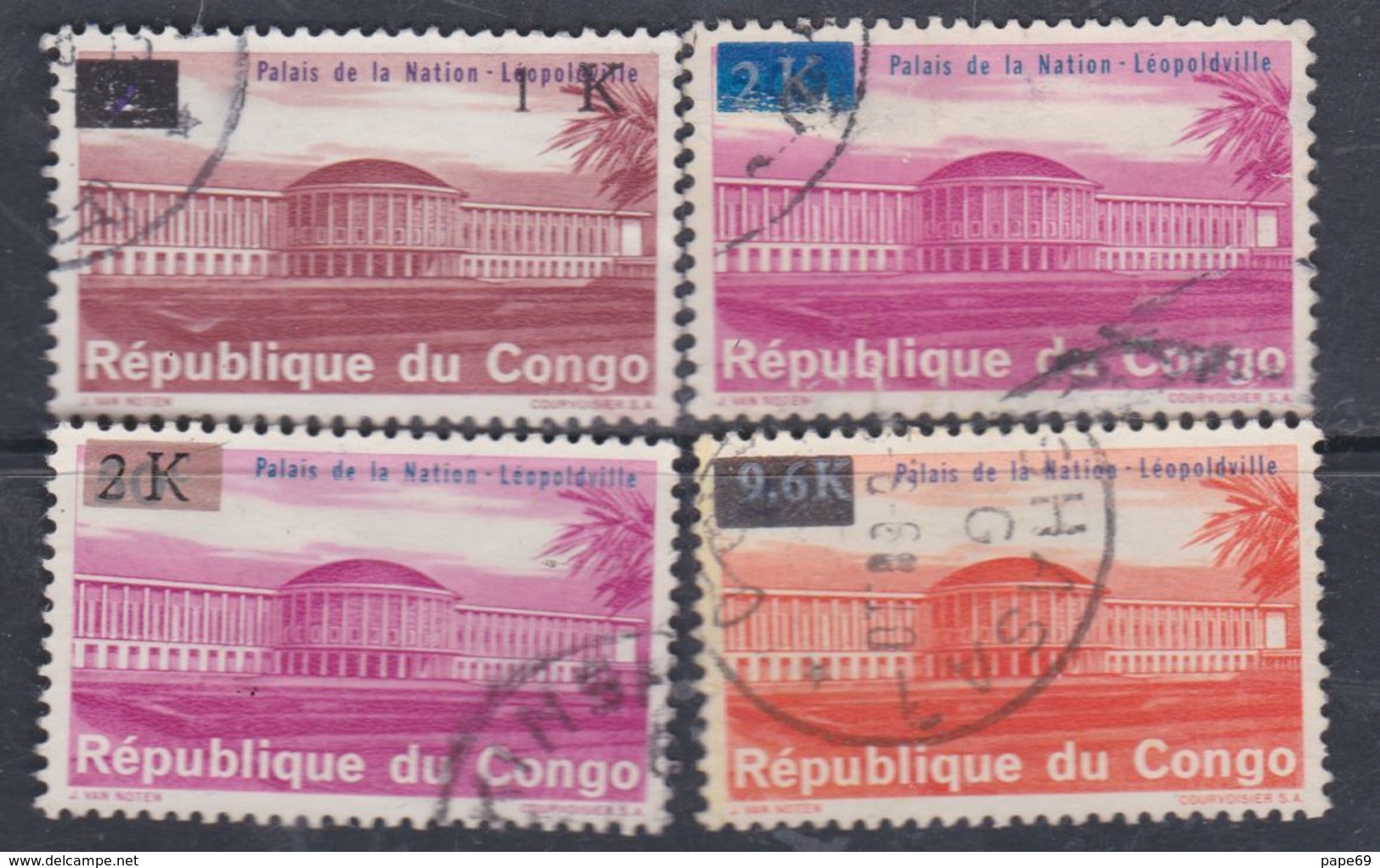 Congo République Démocratique N° 663 / 66 O Série Courante, Les 4 Vals Oblitérations Légères Sinon TB - Oblitérés