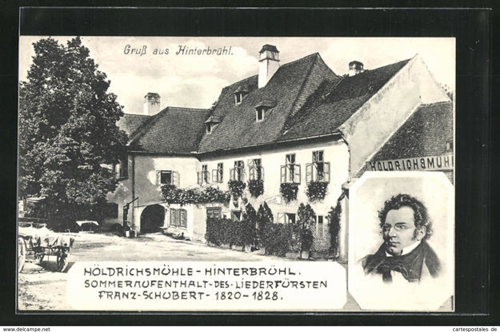 AK Hinterbrühl, Höldrichsmühle, Portrait Von Franz Schubert - Other & Unclassified