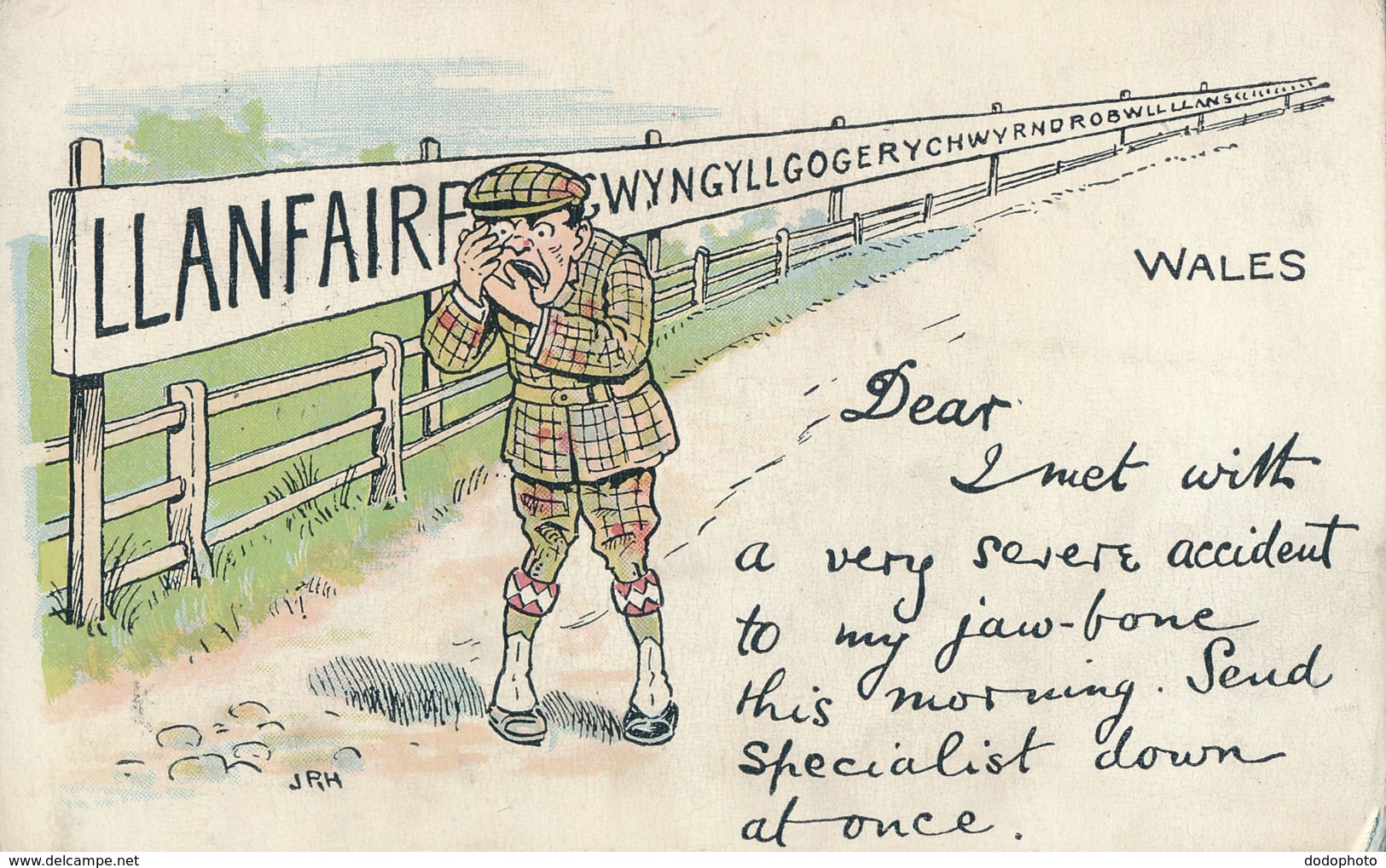 R022726 Old Postcard. Wales. A Man. Valentine - Monde