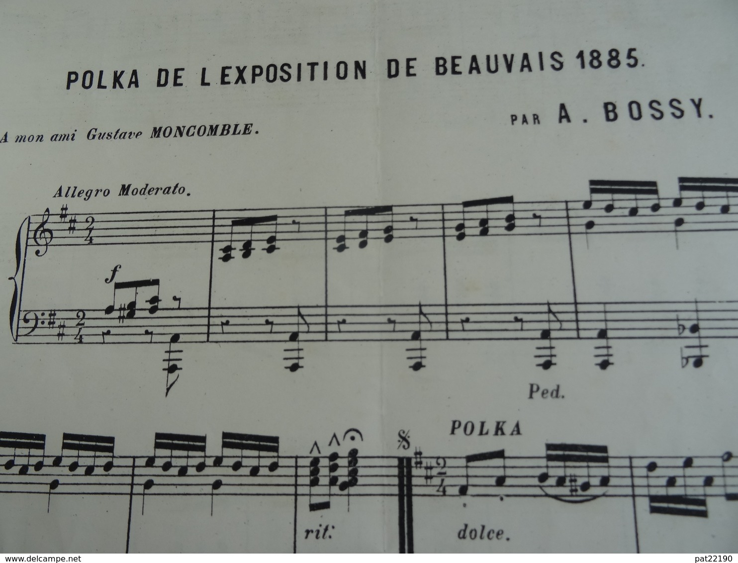 Rare Partition Ancienne GF Polka De L'exposition De Beauvais En  1885 Abel Bossy Gustave Moncomble - Scores & Partitions