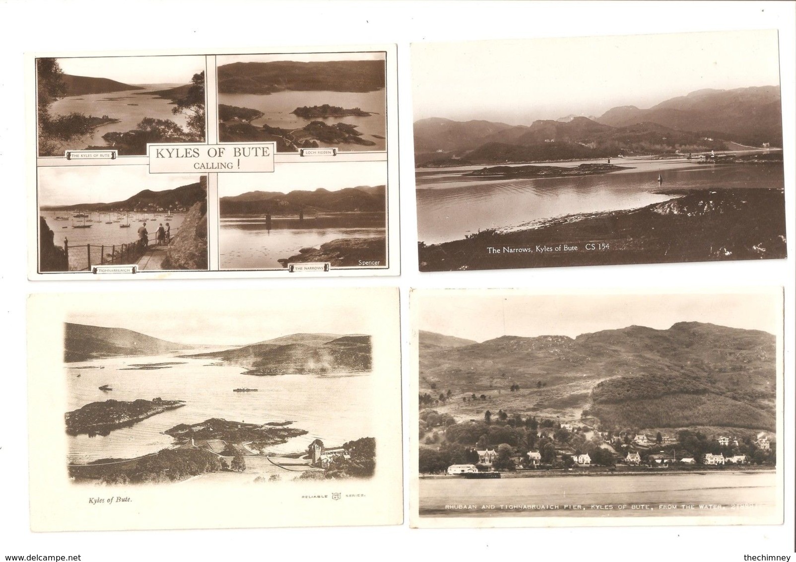 FOUR THE KYLES OF BUTE AREA SCOTLAND  POSTCARDS ALL UNUSED - Bute