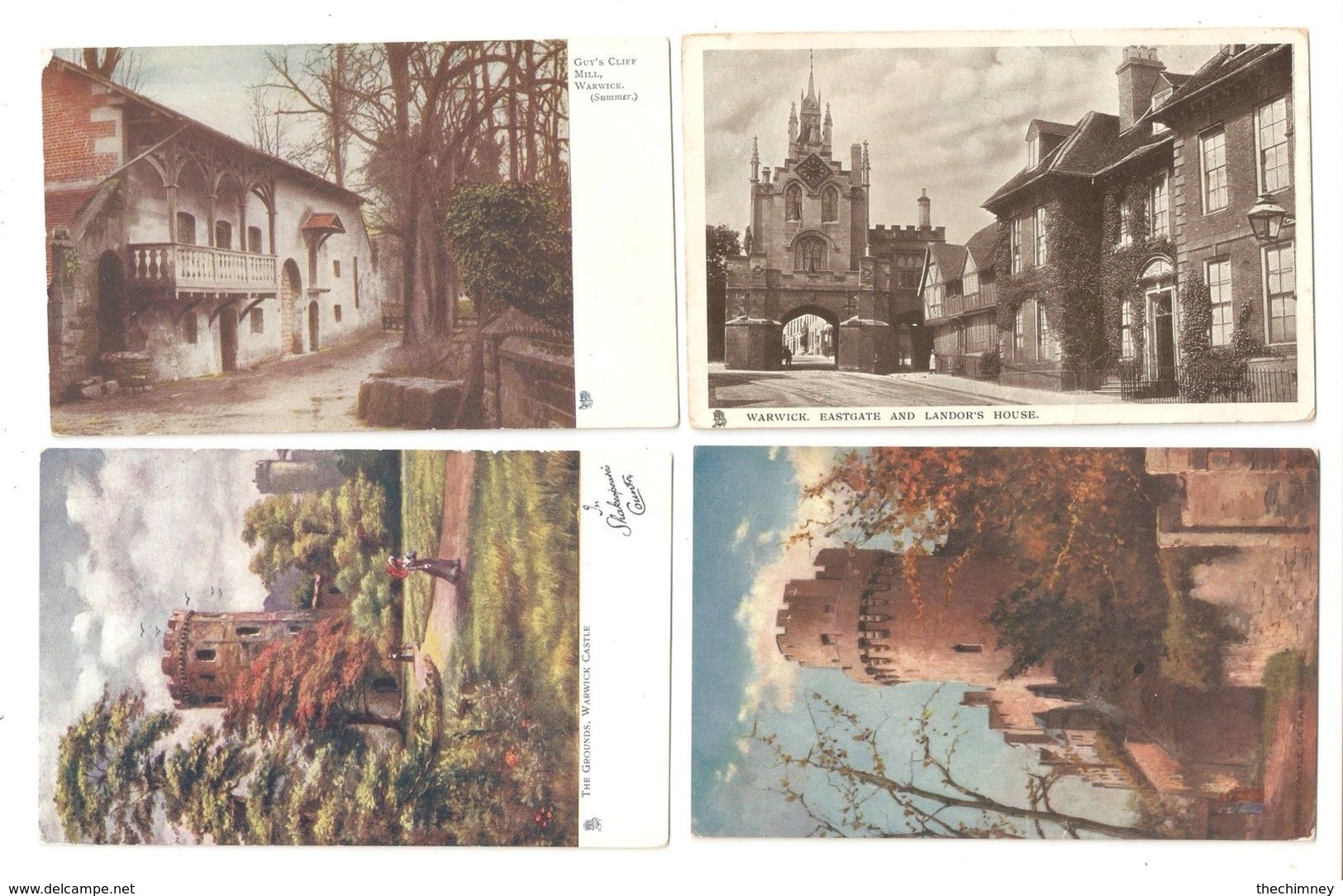 FOUR Warwick All Raphael Tuck POSTCARDS ALL UNUSED - Warwick