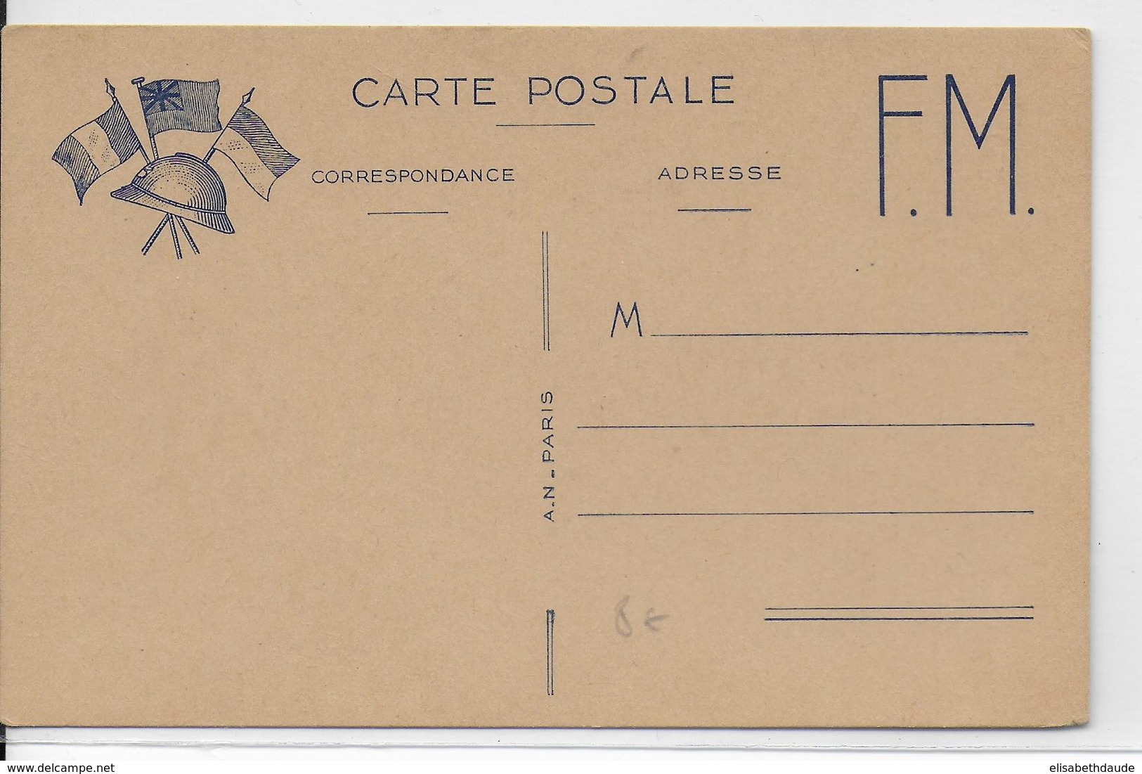1939/1940 - CARTE FM EDITEUR A-N PARIS - Lettres & Documents