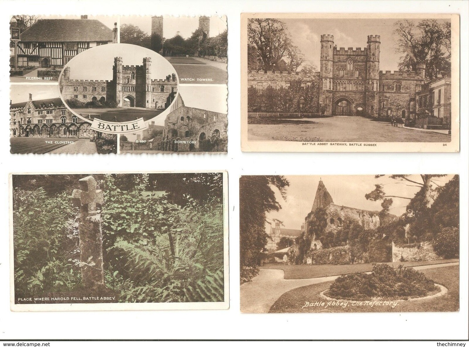 FOUR BATTLE Nr HASTINGS ST.LEONARDS EAST SUSSEX POSTCARDS - Sonstige & Ohne Zuordnung