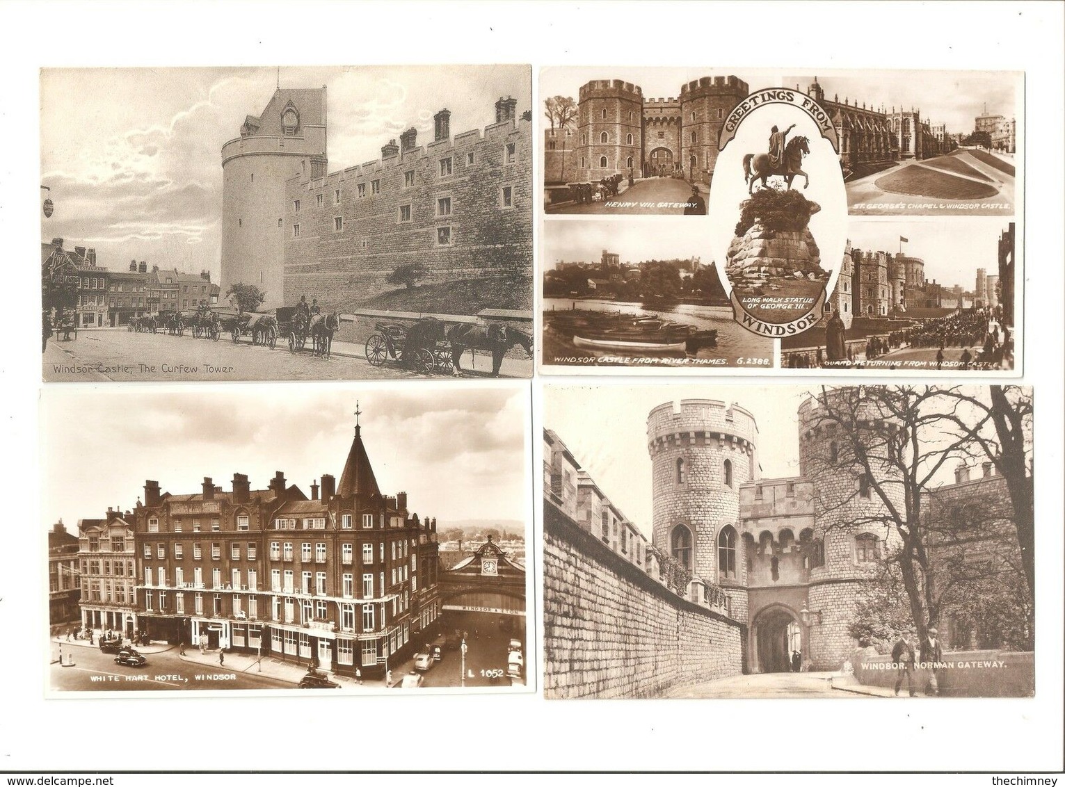 4 FOUR WINDSOR NR ETON BERKSHIRE POSTCARDS ROYAL WEDDING THEME - Windsor Castle