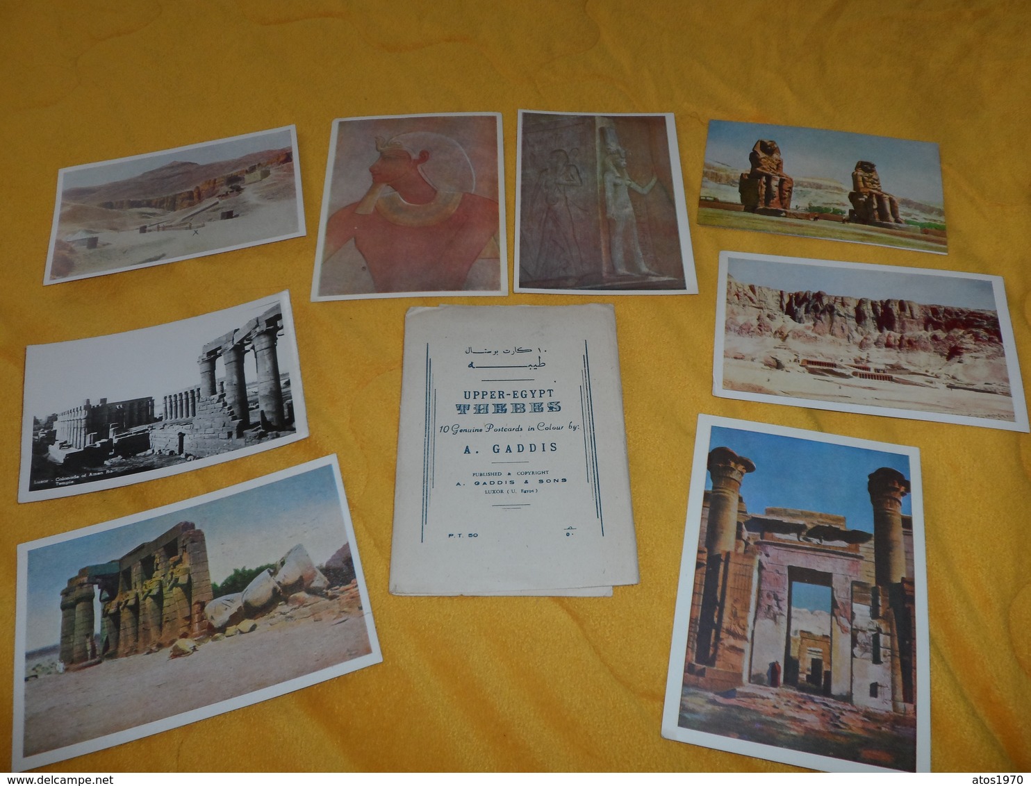 POCHETTE INCOMPLETE DE 8 CARTES POSTALES UPPER EGYPT THEBES A.GADDIS.. - Autres & Non Classés