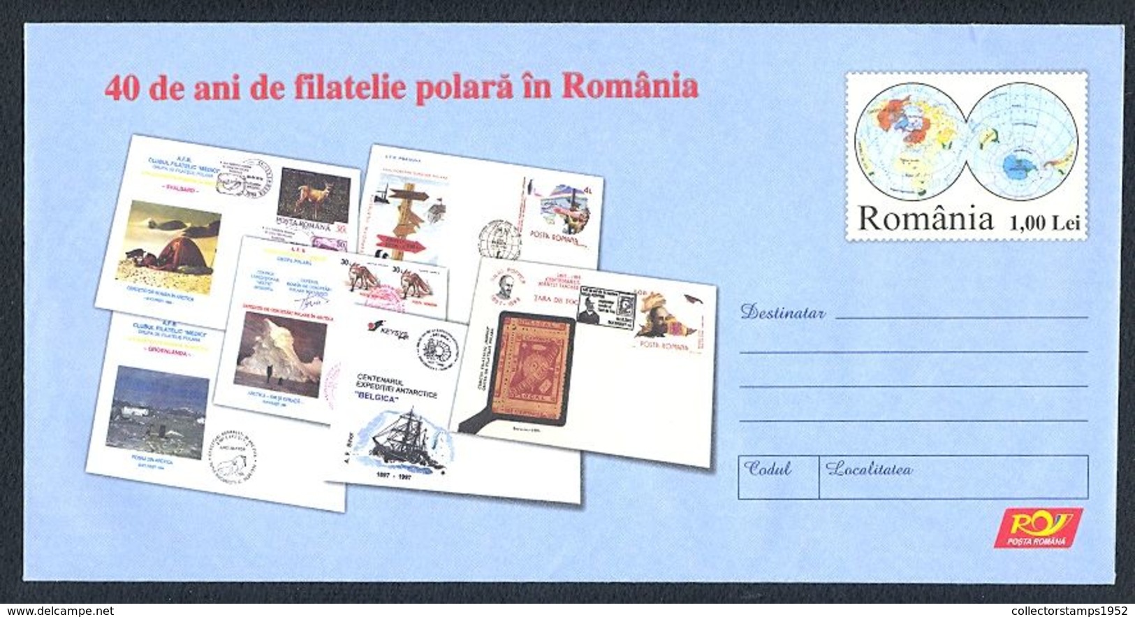 7266FM- PHILATELIC EXHIBITION, POLAR PHILATELY IN ROMANIA, COVER STATIONERY, 2008, ROMANIA - Events & Gedenkfeiern