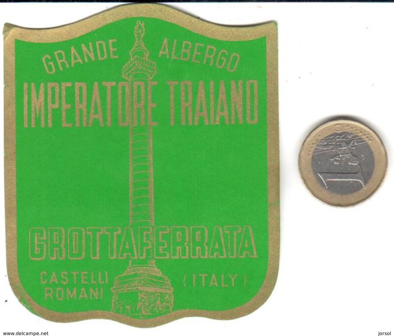 ETIQUETA DE HOTEL  - GRAND ALBERGO IMPERATORI TRAIANO  -CASTELLI ROMANI  - ITALIA - Hotel Labels