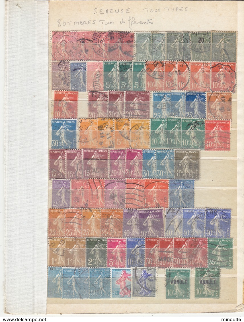 T.BON LOT DE 420 TIMBRES FRANCE.NEUFS ET OBLITERES.TYPES DIVERS.B.ETAT DES TIMBRES.T.PETIT PRIX.A SAISIR - Collezioni (senza Album)