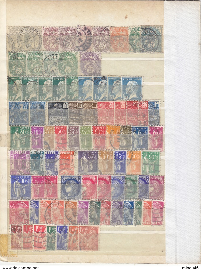 T.BON LOT DE 420 TIMBRES FRANCE.NEUFS ET OBLITERES.TYPES DIVERS.B.ETAT DES TIMBRES.T.PETIT PRIX.A SAISIR - Collezioni (senza Album)