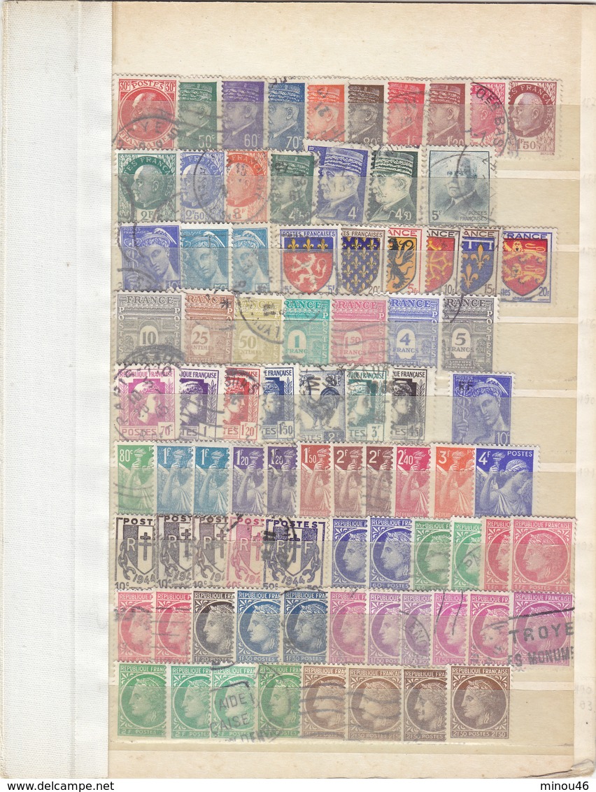 T.BON LOT DE 420 TIMBRES FRANCE.NEUFS ET OBLITERES.TYPES DIVERS.B.ETAT DES TIMBRES.T.PETIT PRIX.A SAISIR - Collezioni (senza Album)