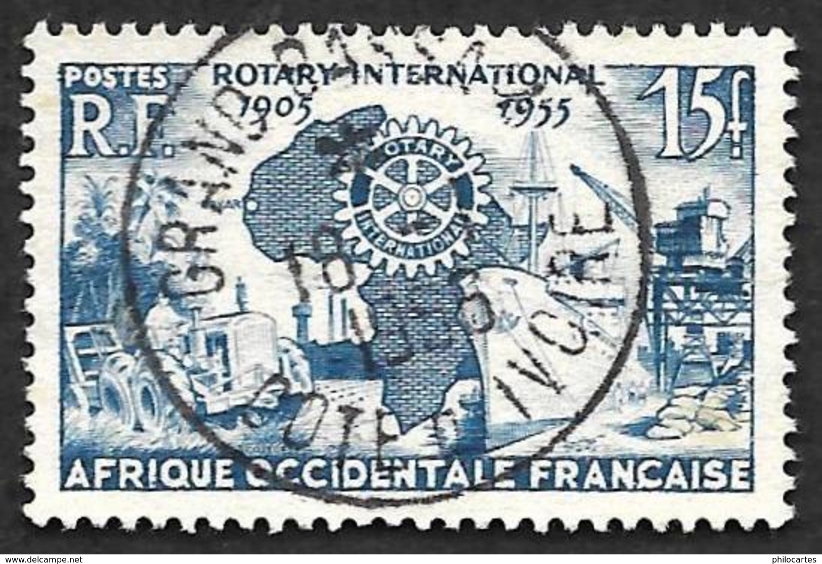 AOF 1955 -  YT    53 -  Rotary-  Oblitéré - Cote 0.70e - Oblitérés