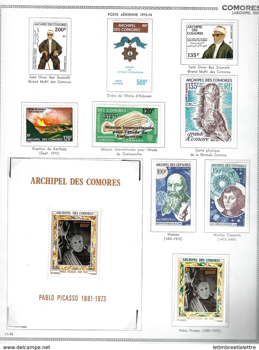 Colonie Française, Lot, Collection, Comores sur charnière, quelques oblitérés, bonne qualité