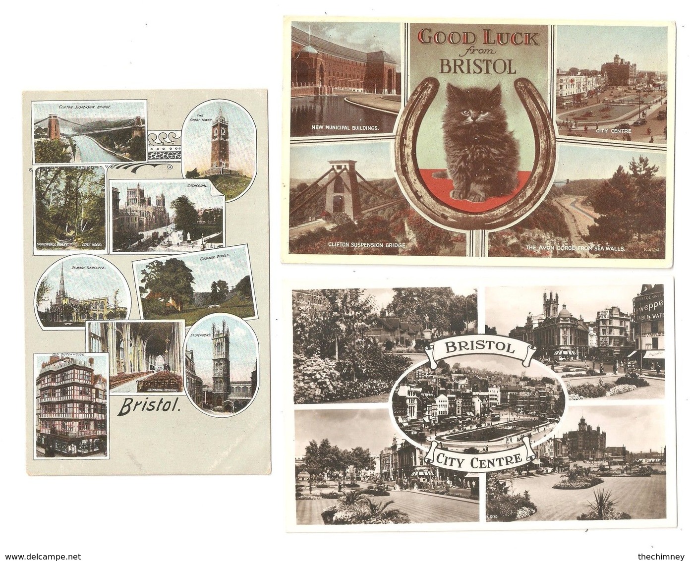 THREE BRISTOL MULTIVIEW POSTCARDS - Bristol