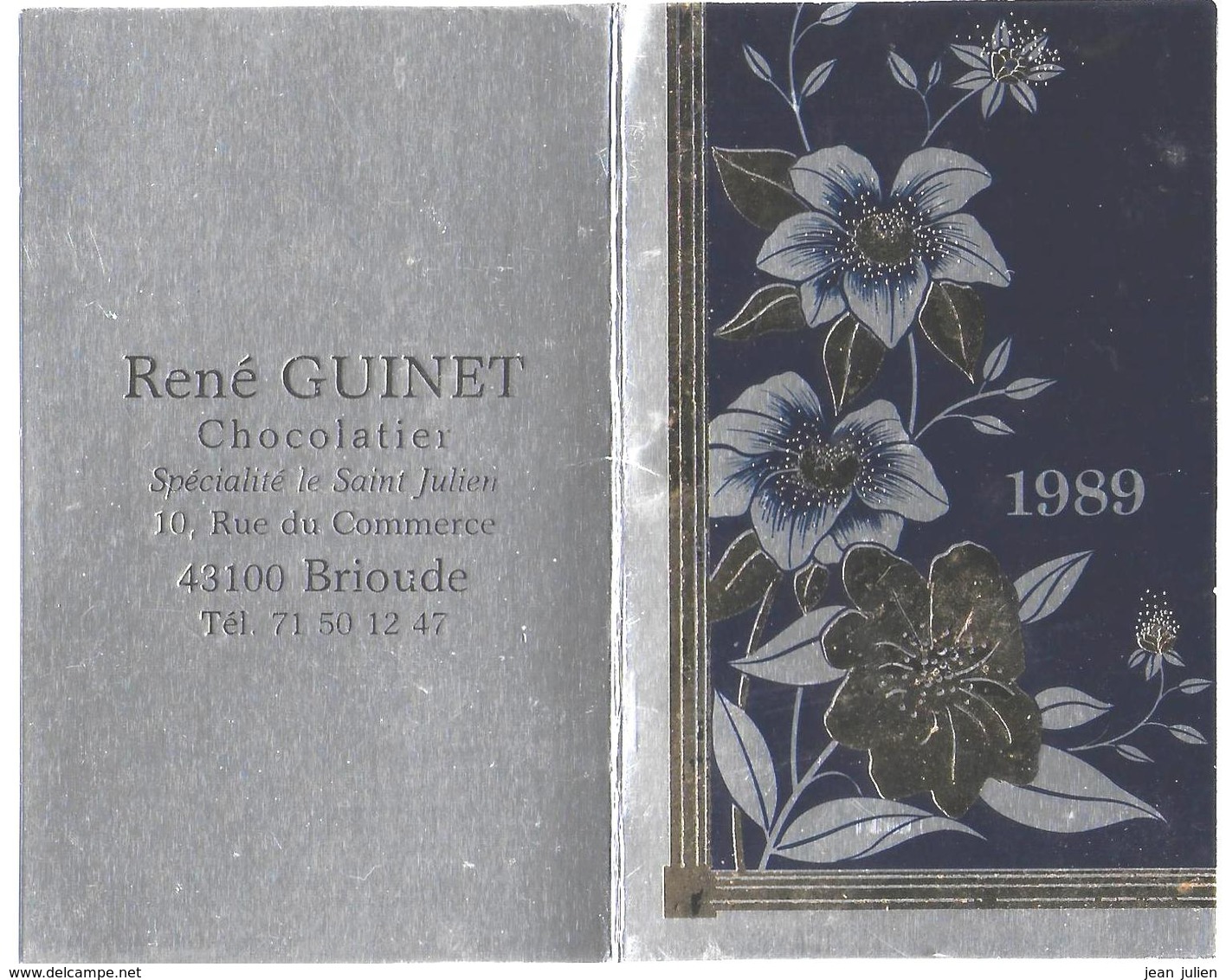 43 - BRIOUDE - PETIT CALENDRIER - 1989 - Chocolatier - R. GUINET - Autres & Non Classés