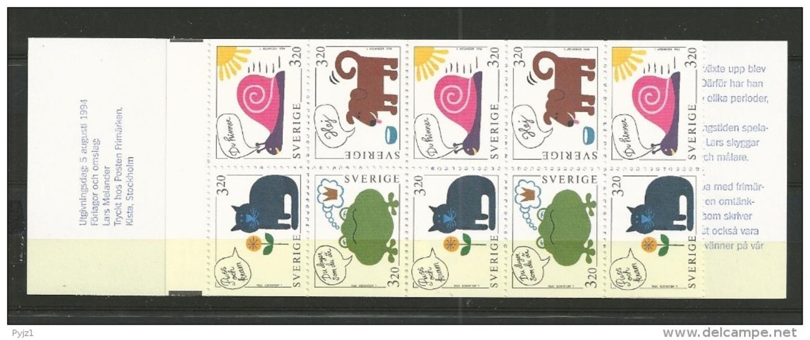 1994 MNH Schweden, Sweden, Sverige, Booklet, Postfris - 1981-..