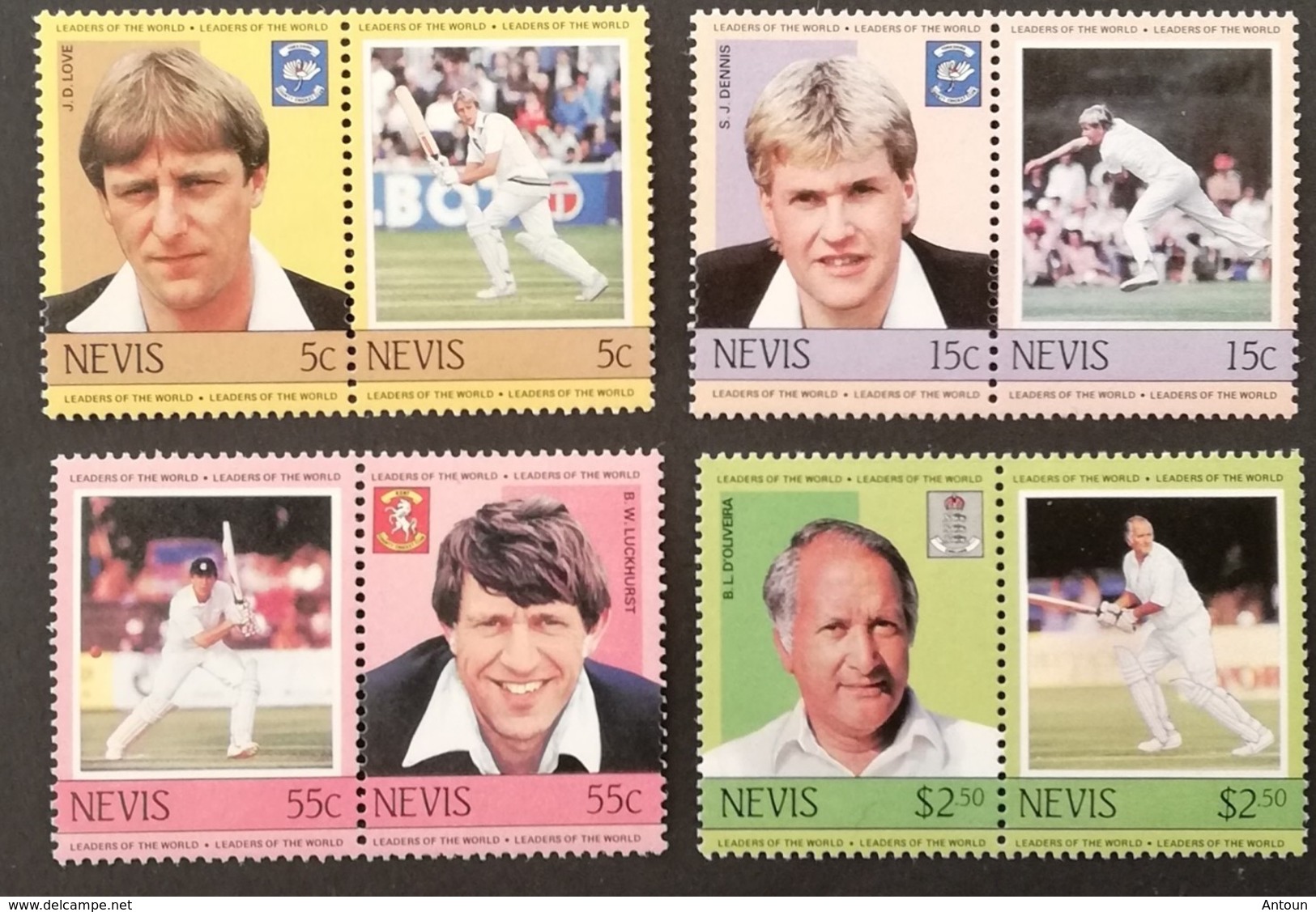 Nevis 1984 Cricket Players LOT - West Indies