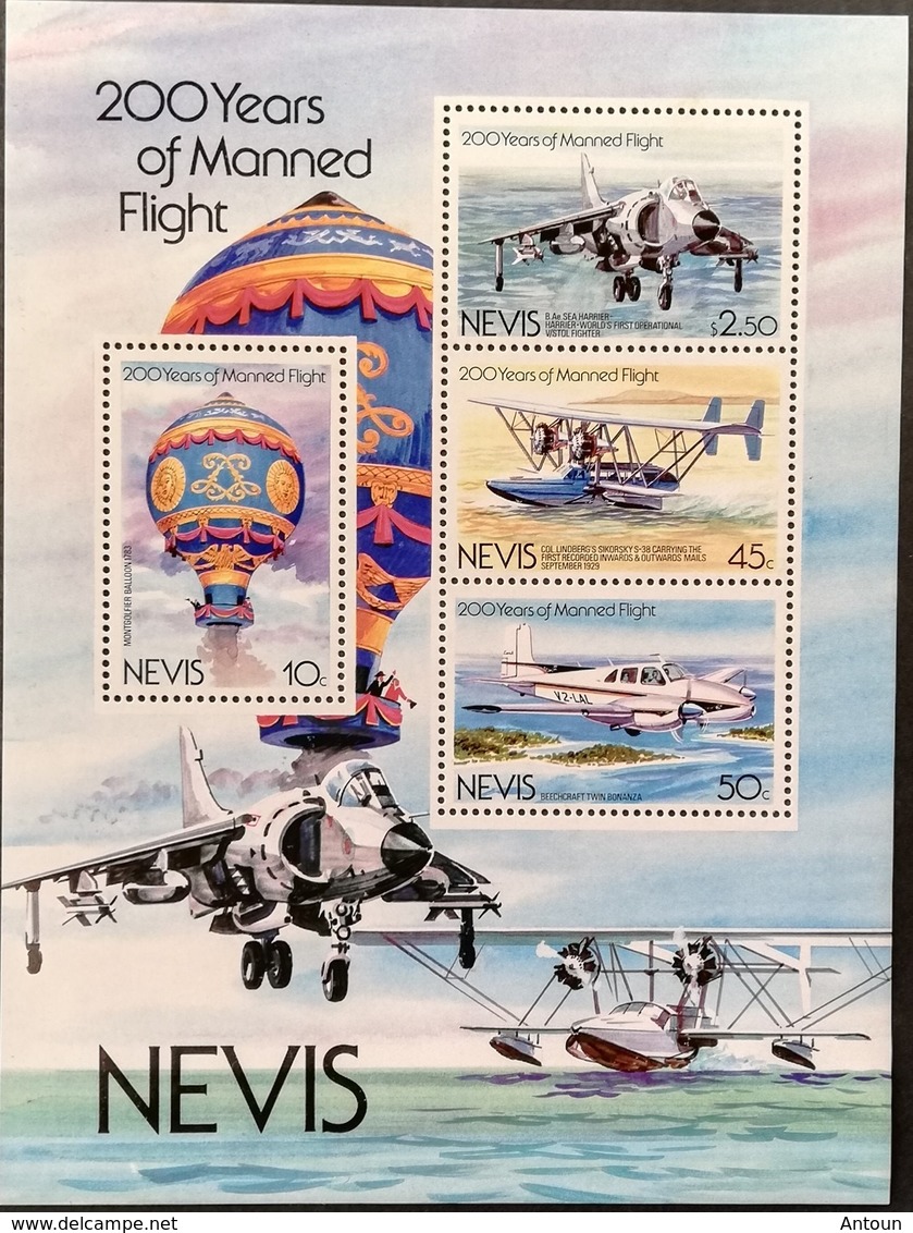 Nevis 1983 1st Manned Flight, Bicent. S/S - West Indies