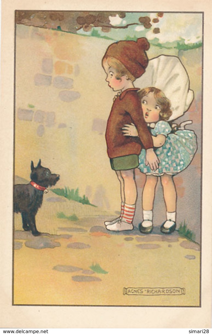 ENFANTS ET PETIT CHIEN  ( ILLUSTRATEUR AGNES RICHARDSON ) - Autres & Non Classés