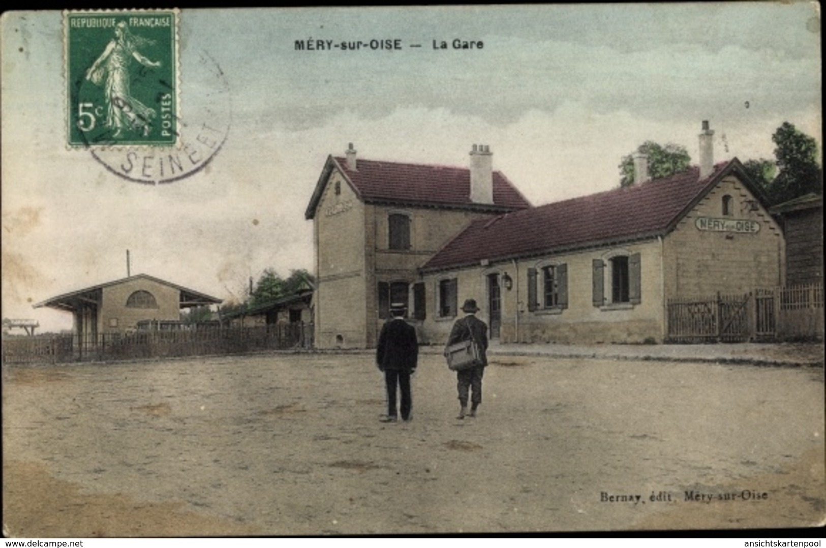 Cp Méry Val-d’Oise, La Gare, Bahnhof - Sonstige & Ohne Zuordnung