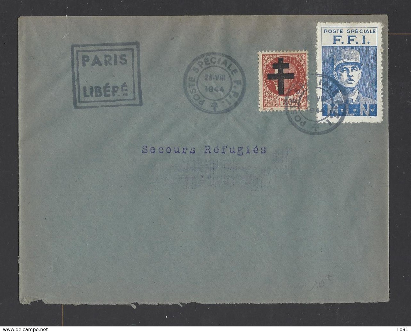 FRANCE. YT   Enveloppe F.F.I.  26 Août 1944 - Liberation