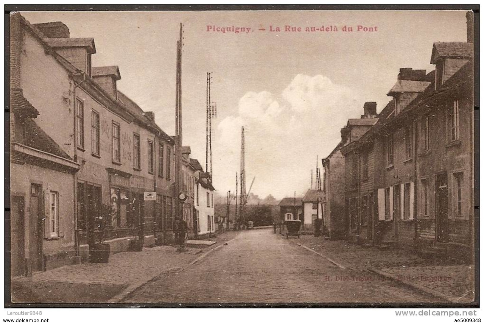 Cpa Picquigny (80) La Rue Au-dela Du Pont (bon Etat) - Picquigny