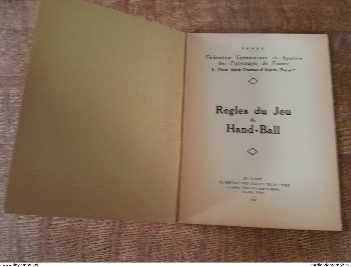 1941 - Règles Du Jeu Du Hand Ball, Handball - Fédération Gymnastique Et Sportive Des Patronages De France, Paris - 1901-1940