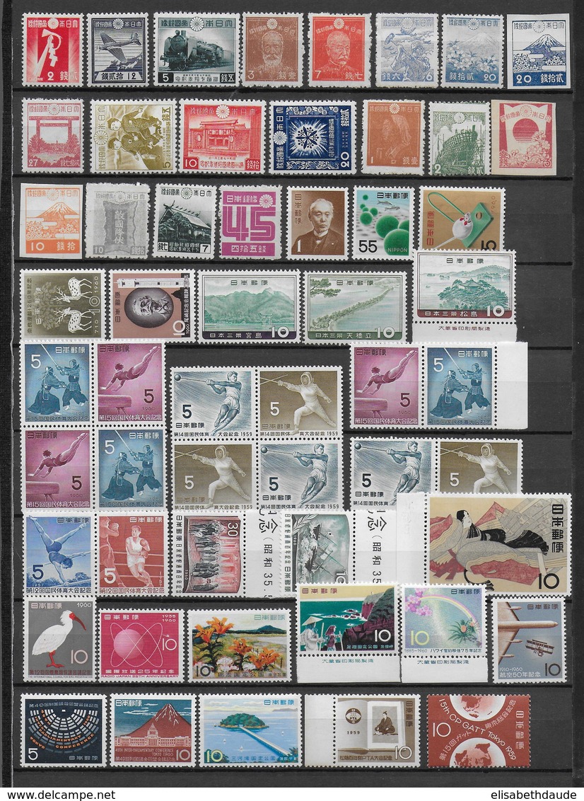 JAPAN - SUPERBE COLLECTION MNH ** SUR 20 PAGES SCANNEES - COTE YVERT ENORME ENV. 1800/2000 EUR. - Collections, Lots & Séries