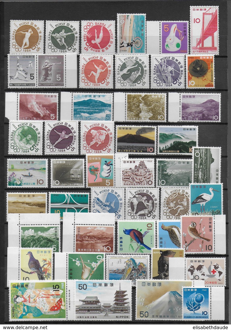 JAPAN - SUPERBE COLLECTION MNH ** SUR 20 PAGES SCANNEES - COTE YVERT ENORME ENV. 1800/2000 EUR. - Collections, Lots & Séries