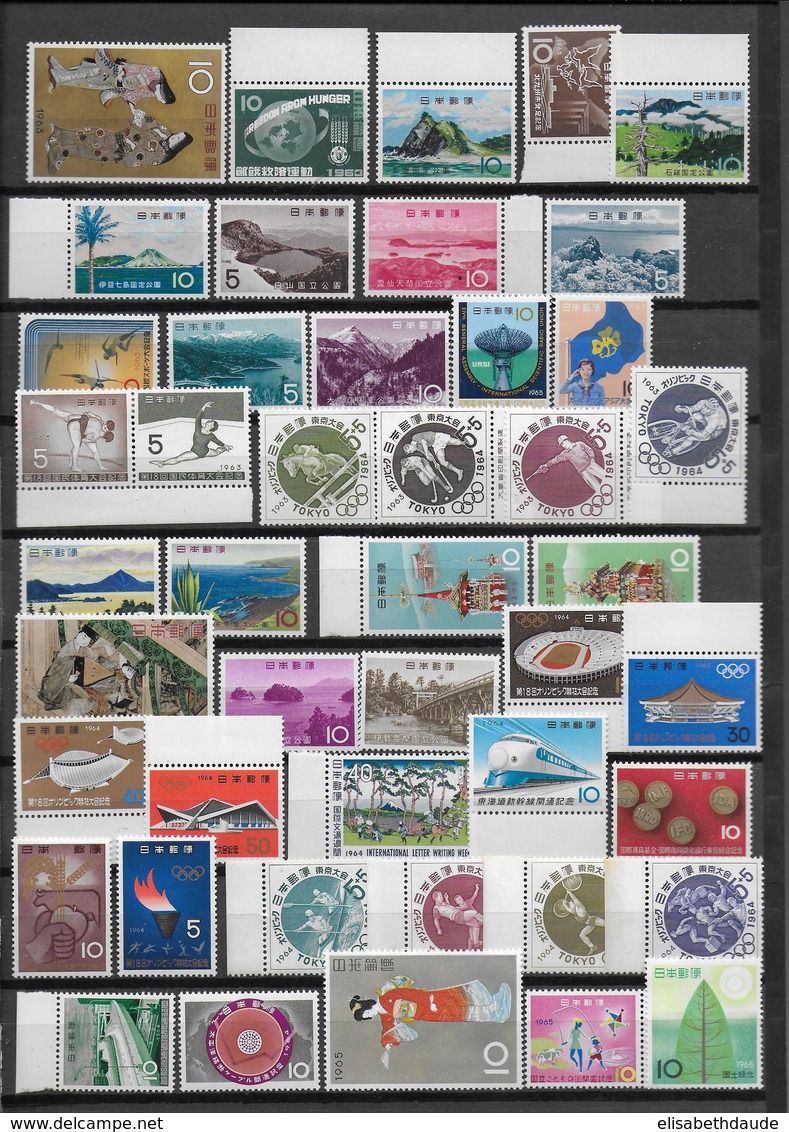 JAPAN - SUPERBE COLLECTION MNH ** SUR 20 PAGES SCANNEES - COTE YVERT ENORME ENV. 1800/2000 EUR. - Collections, Lots & Séries