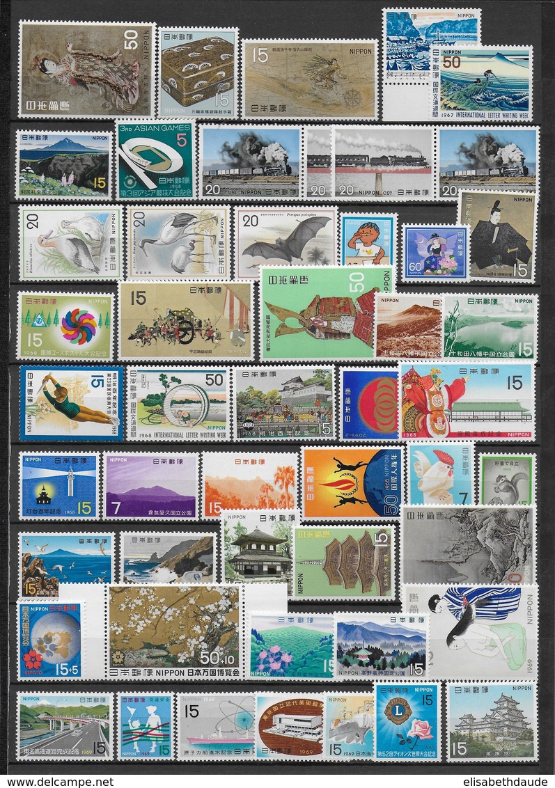 JAPAN - SUPERBE COLLECTION MNH ** SUR 20 PAGES SCANNEES - COTE YVERT ENORME ENV. 1800/2000 EUR.